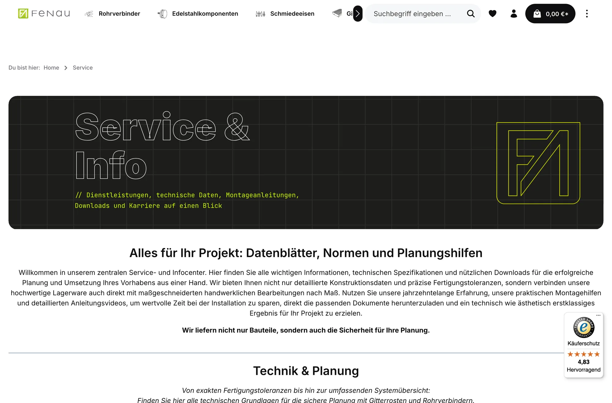 Service- & Infocenter: Datenblätter, Normen und Planungshilfen an einer Stelle