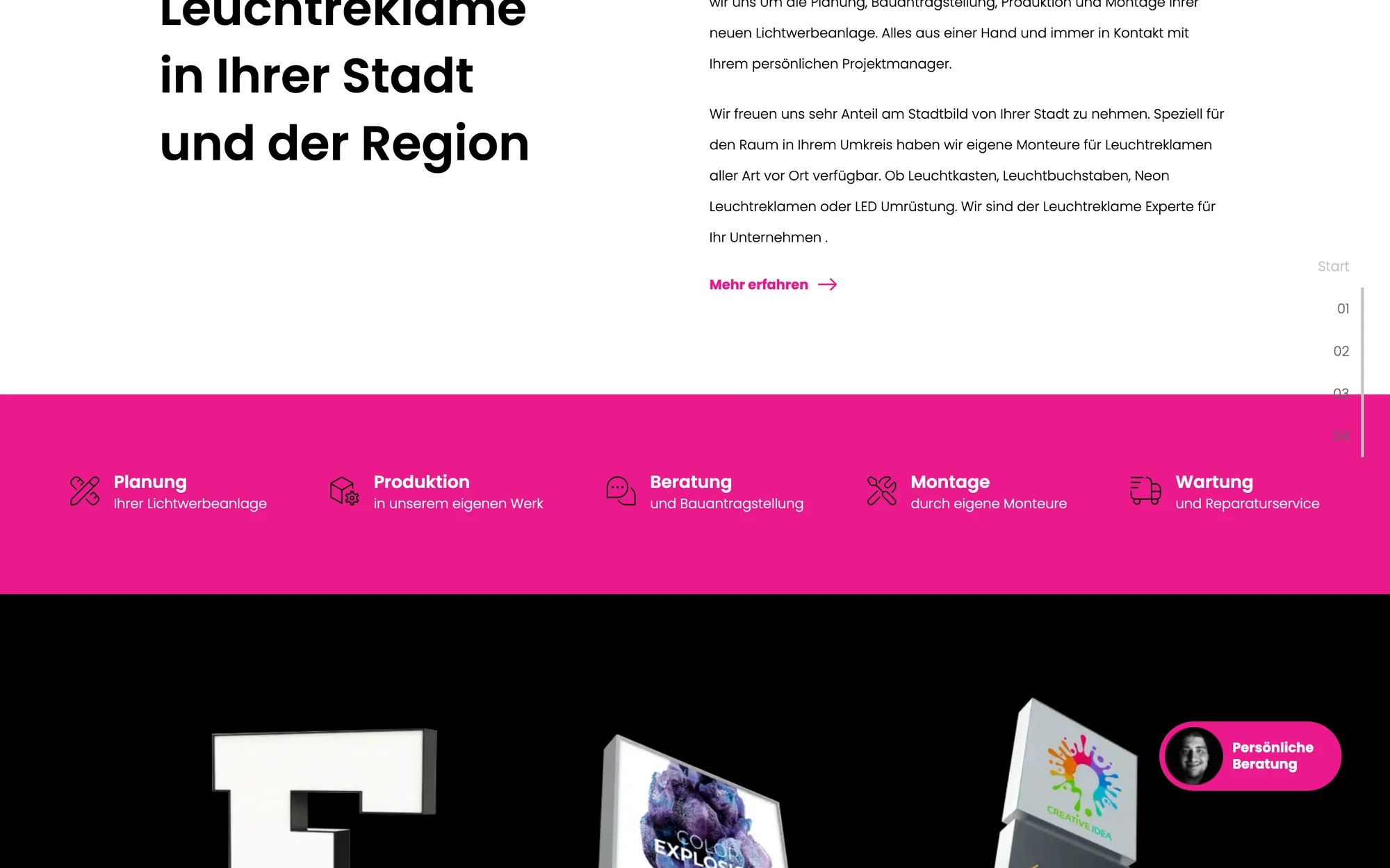 Prozessleiste: Planung, Produktion, Beratung, Montage und Wartung