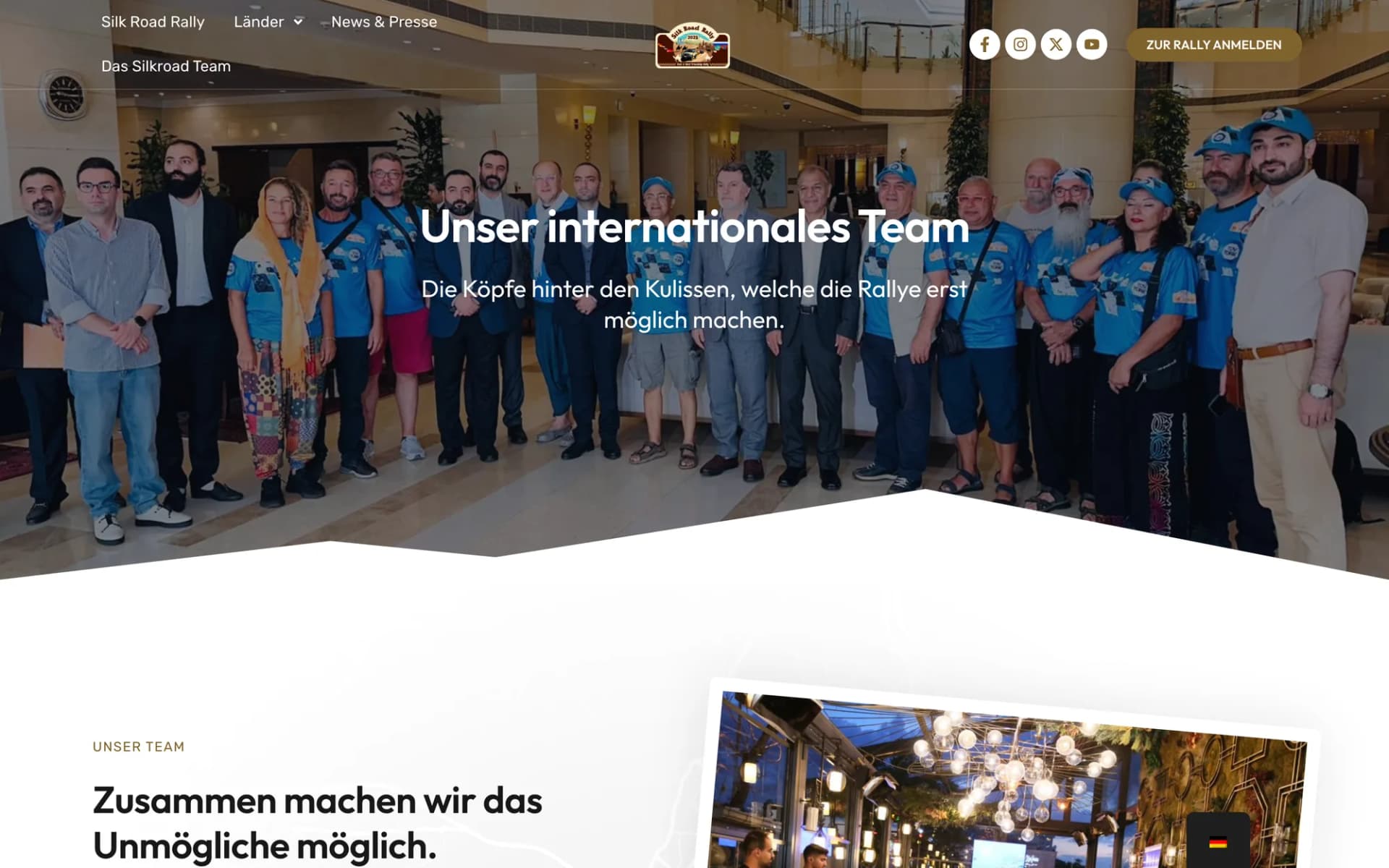 »Unser internationales Team«: die Menschen hinter der Rally als Vertrauensanker.