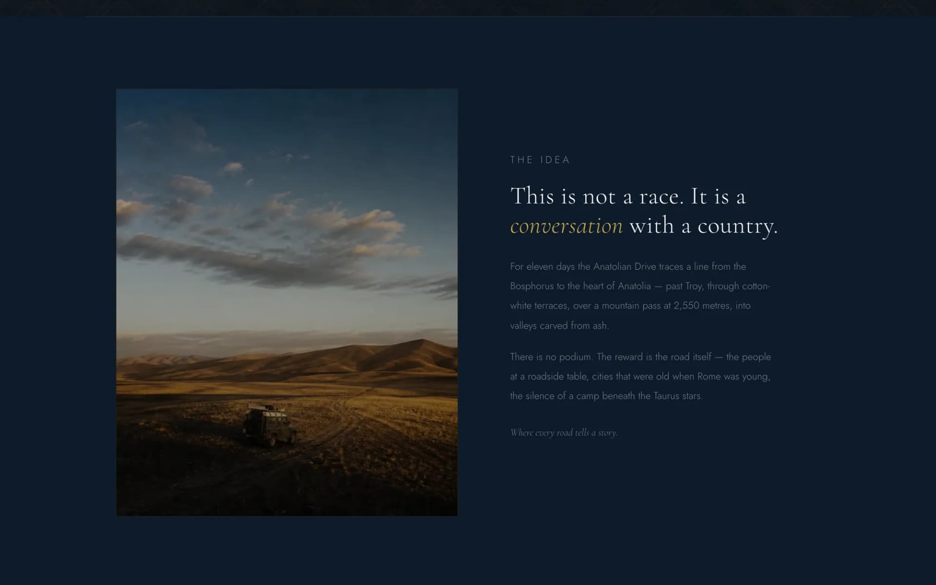 »The idea«: editoriale Story-Sektion