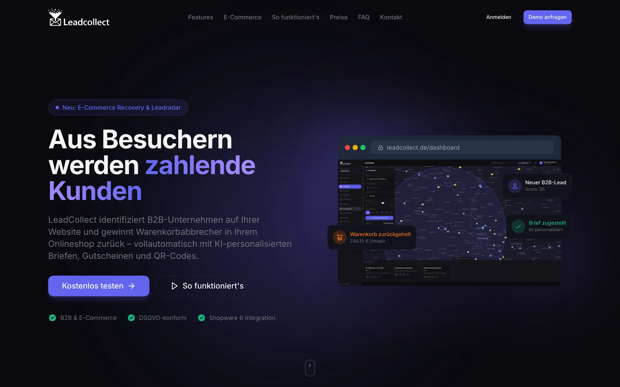 LeadCollect — B2B-Lead- & Recovery-Plattform