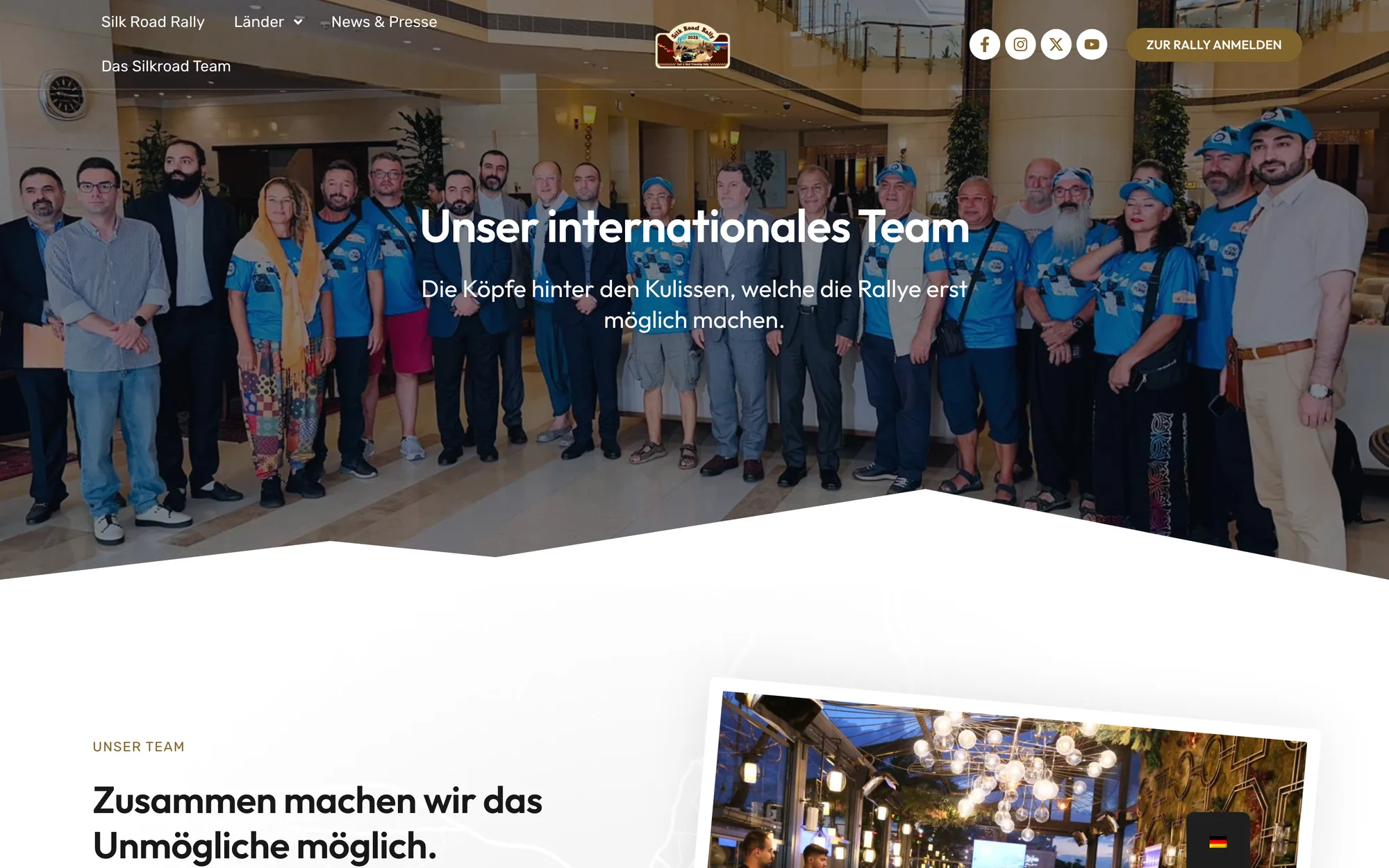 »Unser internationales Team«: die Menschen hinter der Rally als Vertrauensanker.